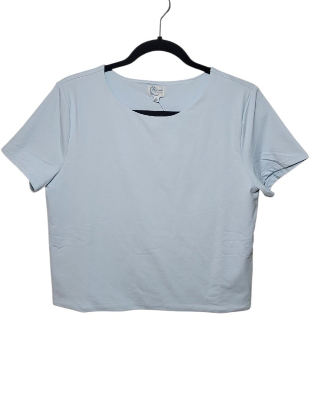 Blue Rain Francesca’s Blue Cropped Short Sleeve Top Double Lined XLarge NWT